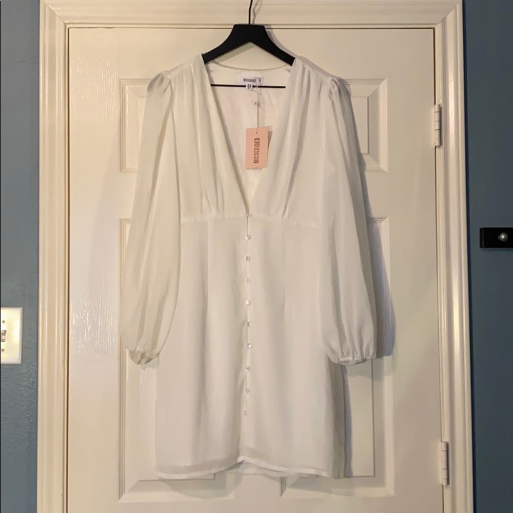 Missguided Milkmaid Button Down Dress